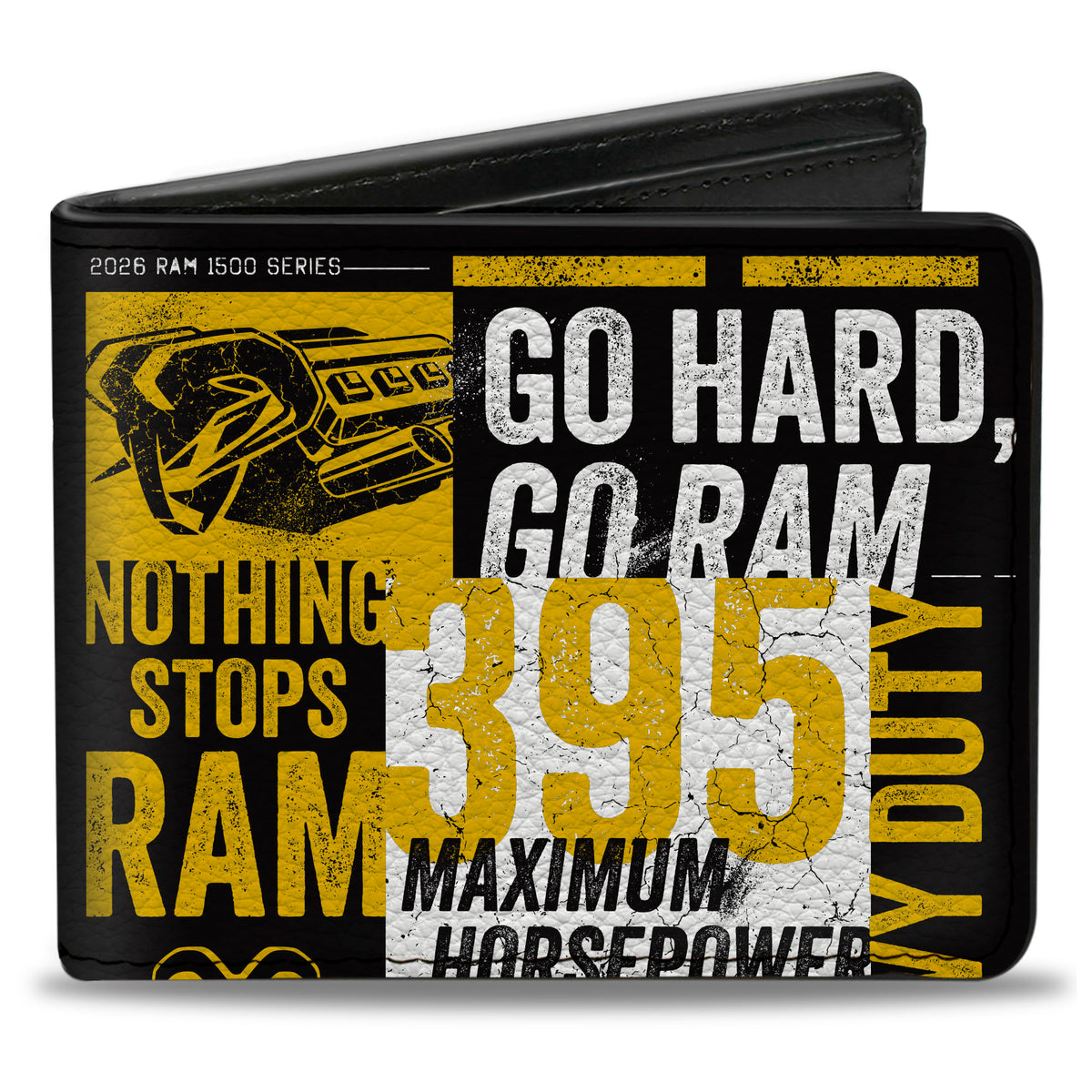 Bi-Fold Wallet - RAM 1500 SERIES NOTHING STOP RAMS Collage Black/Yellow/White Bi-Fold Wallets Ram