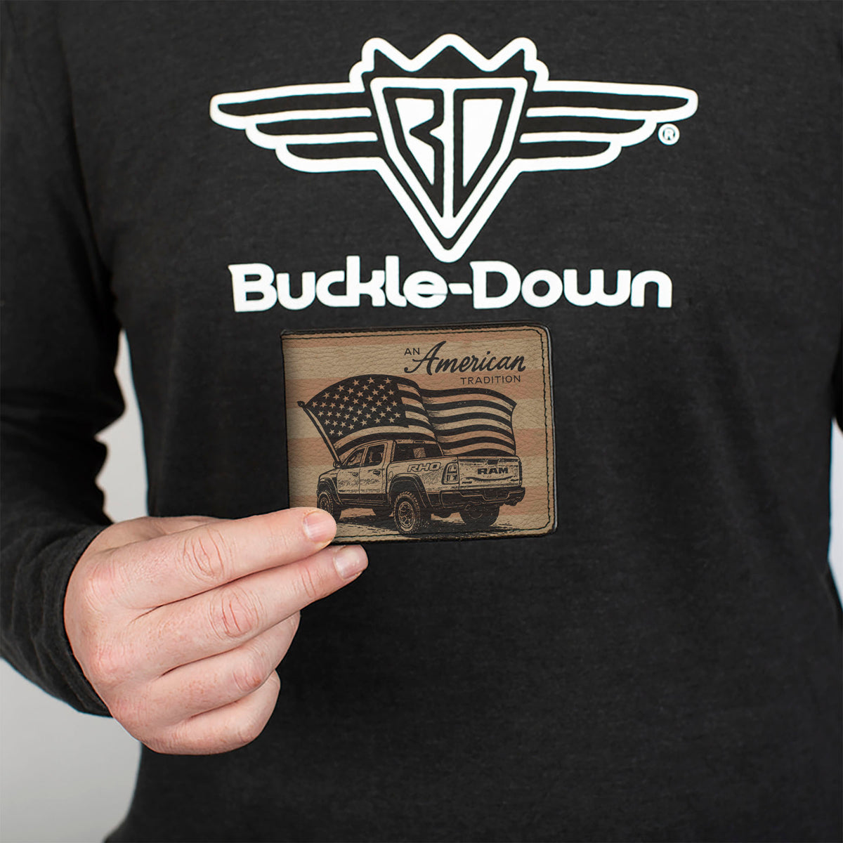 Bi-Fold Wallet - RAM 1500 RHO AN AMERICAN TRADITION and Ram Logo Beige/Americana Bi-Fold Wallets Ram