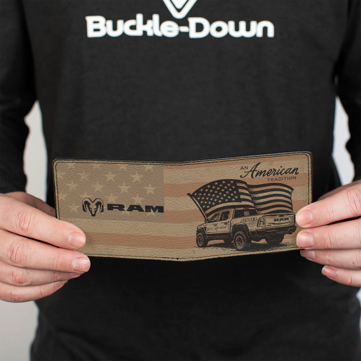 Bi-Fold Wallet - RAM 1500 RHO AN AMERICAN TRADITION and Ram Logo Beige/Americana Bi-Fold Wallets Ram