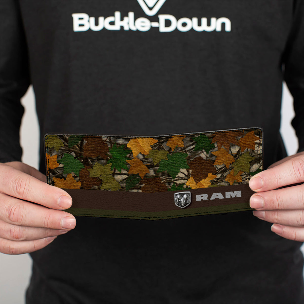 Bi-Fold Wallet - RAM Logo Leaf Camo Browns Greens Silvers Bi-Fold Wallets Ram