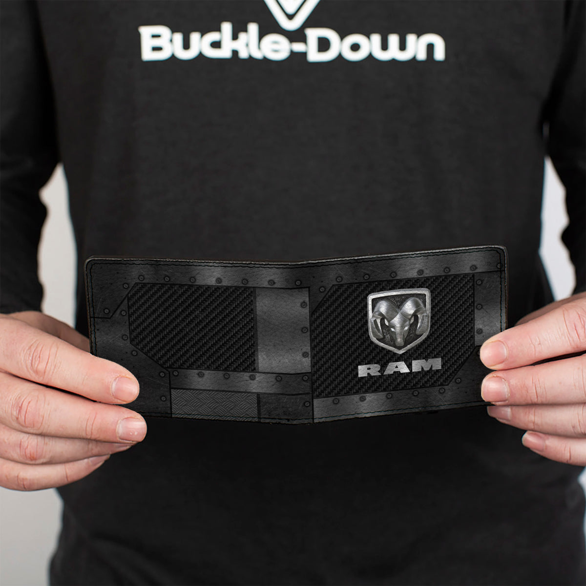 Bi-Fold Wallet - RAM Logo Armor Black Grays Silvers Bi-Fold Wallets Ram
