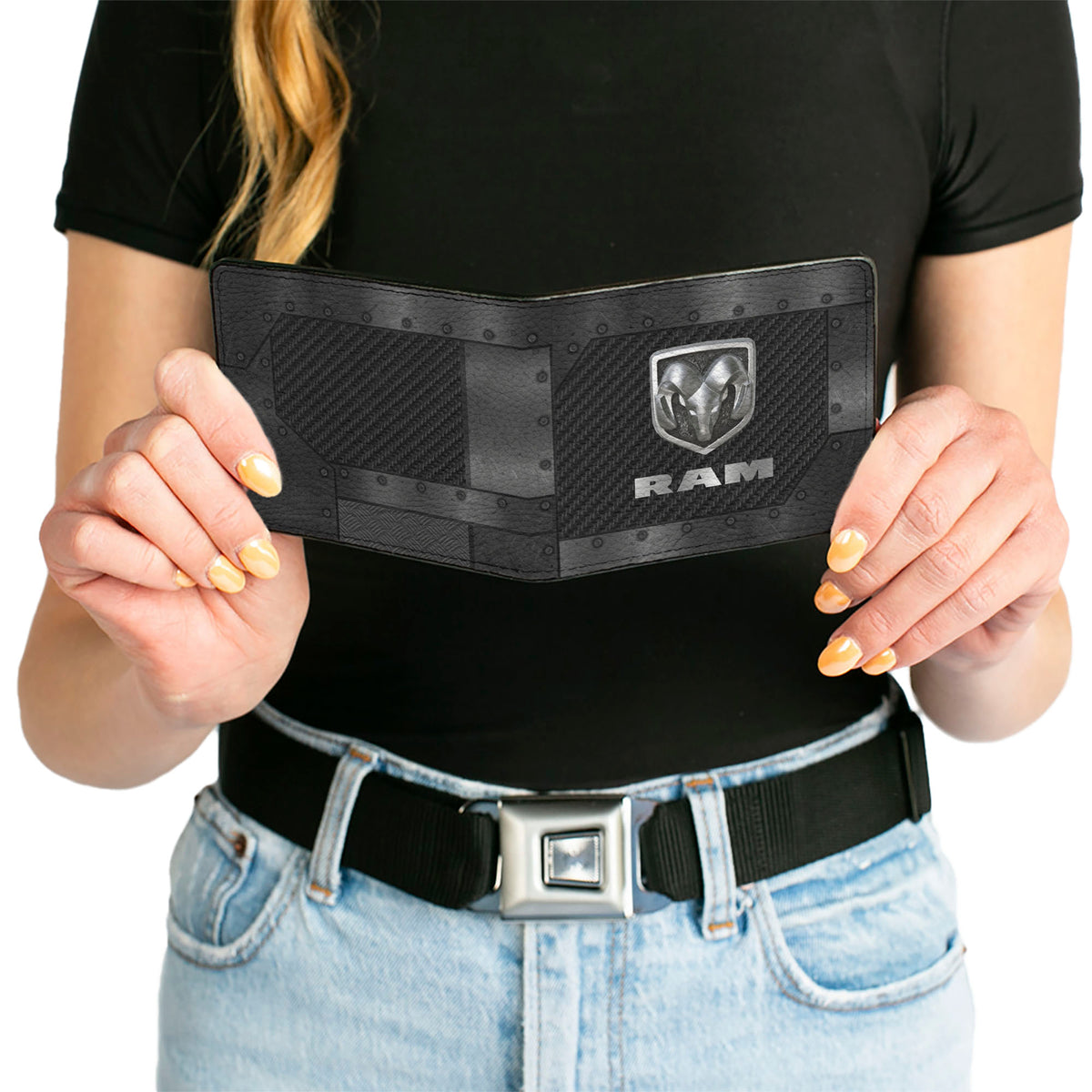 Bi-Fold Wallet - RAM Logo Armor Black Grays Silvers Bi-Fold Wallets Ram
