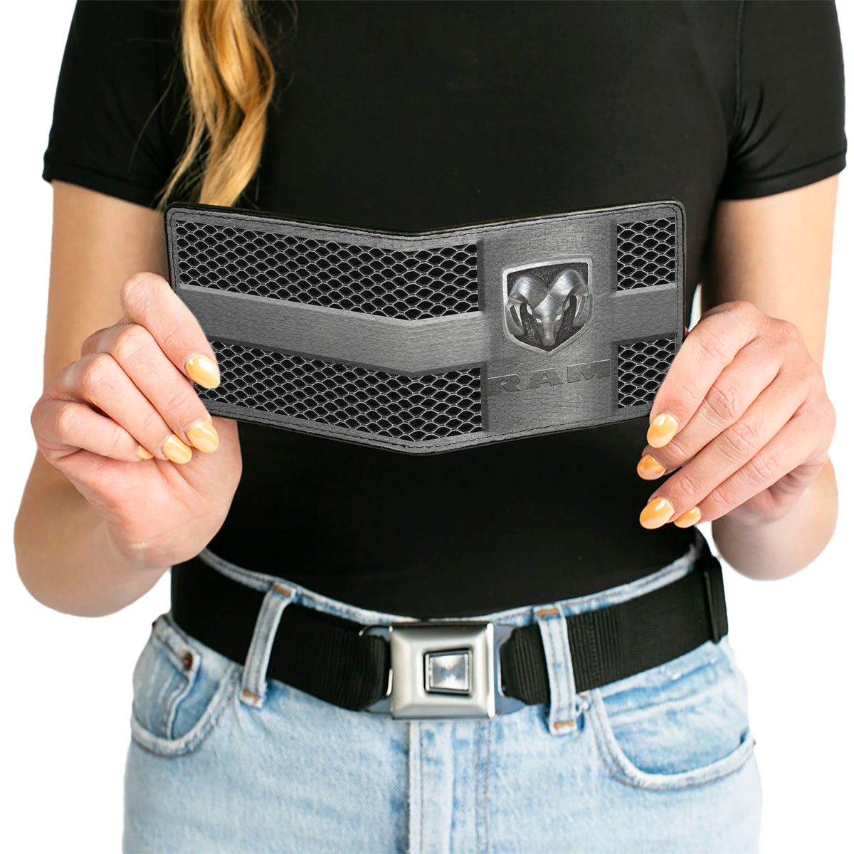 Bi-Fold Wallet - RAM Logo Grill Silvers Black Bi-Fold Wallets Ram