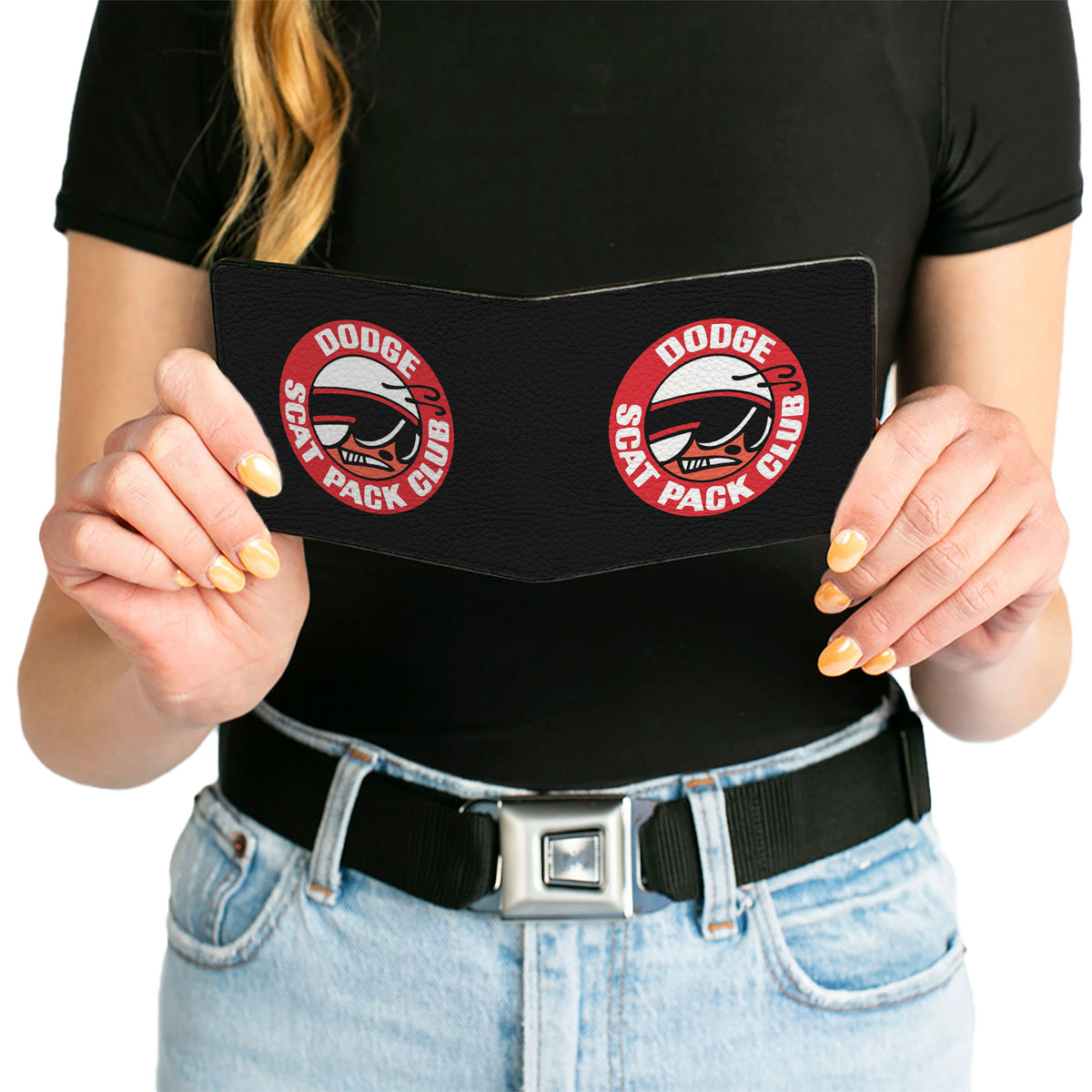 Bi-Fold Wallet - DODGE SCAT PACK CLUB Bumblebee Logo Black Red White Bi-Fold Wallets Dodge