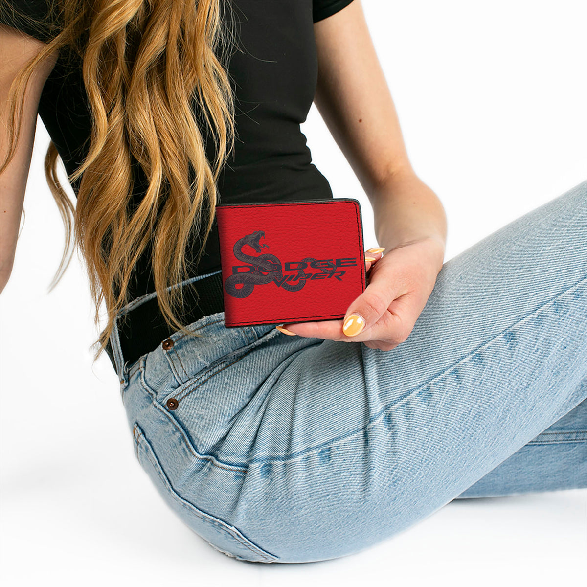 Bi-Fold Wallet - DODGE VIPER Snake Logo Red/Black/Grays Bi-Fold Wallets Dodge
