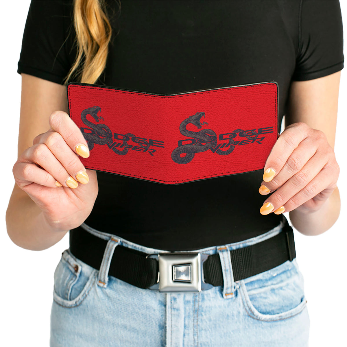 Bi-Fold Wallet - DODGE VIPER Snake Logo Red/Black/Grays Bi-Fold Wallets Dodge