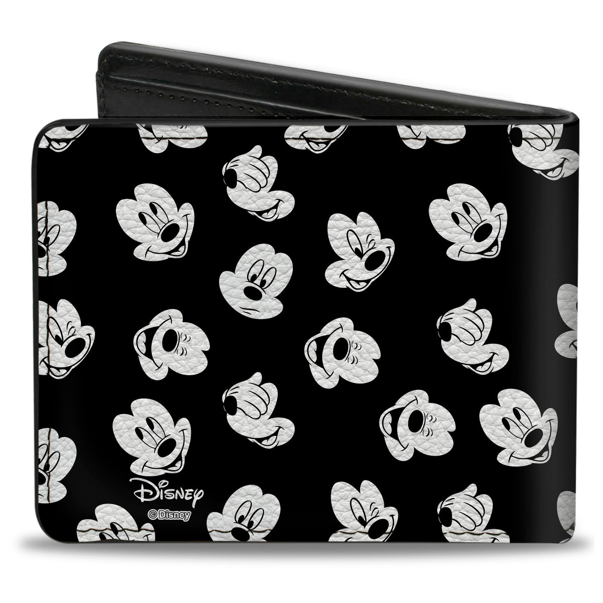 Bi-Fold Wallet - Mickey Mouse 5-Expressions/Logo Black/White/Red Bi-Fold Wallets Disney