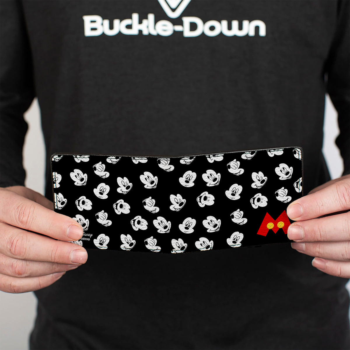 Bi-Fold Wallet - Mickey Mouse 5-Expressions/Logo Black/White/Red Bi-Fold Wallets Disney