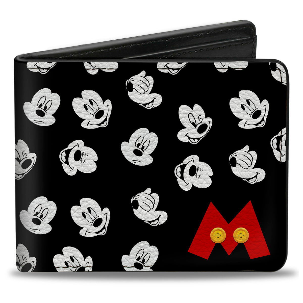 Bi-Fold Wallet - Mickey Mouse 5-Expressions/Logo Black/White/Red Bi-Fold Wallets Disney