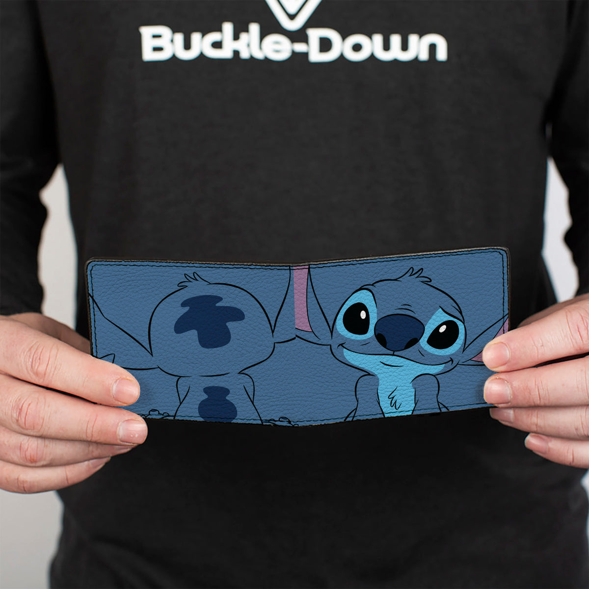 Bi-Fold Wallet - Lilo & Stitch Stitch Sweet Smiling Pose CLOSE-UP Blues Bi-Fold Wallets Disney