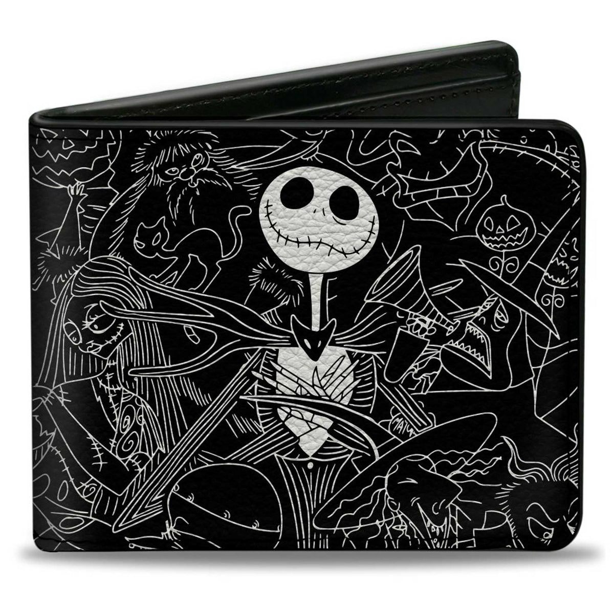 Bi-Fold Wallet - The Nightmare Before Christmas Character Doodles Black/White Bi-Fold Wallets Disney