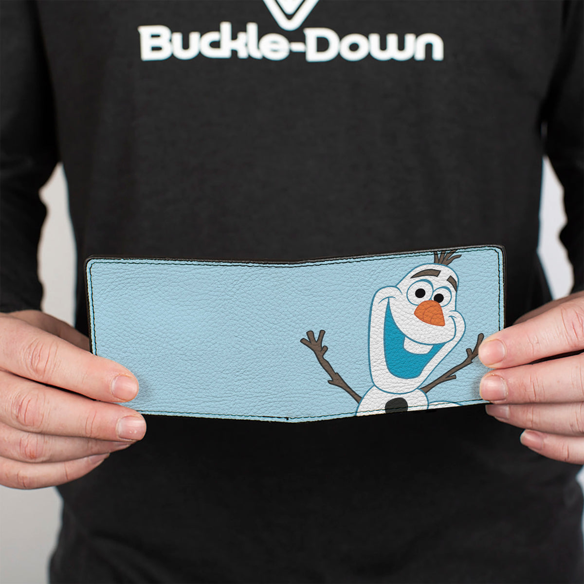 Bi-Fold Wallet - Frozen Olaf Face Character Close-Up Light Blue Bi-Fold Wallets Disney