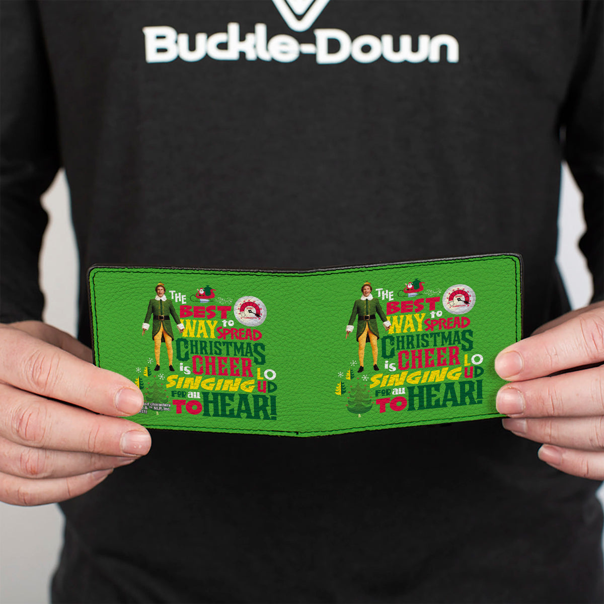 Bi-Fold Wallet - Elf Buddy the Elf THE BEST WAY TO SPREAD CHRISTMAS CHEER Quote Greens Red Yellow White Bi-Fold Wallets Elf
