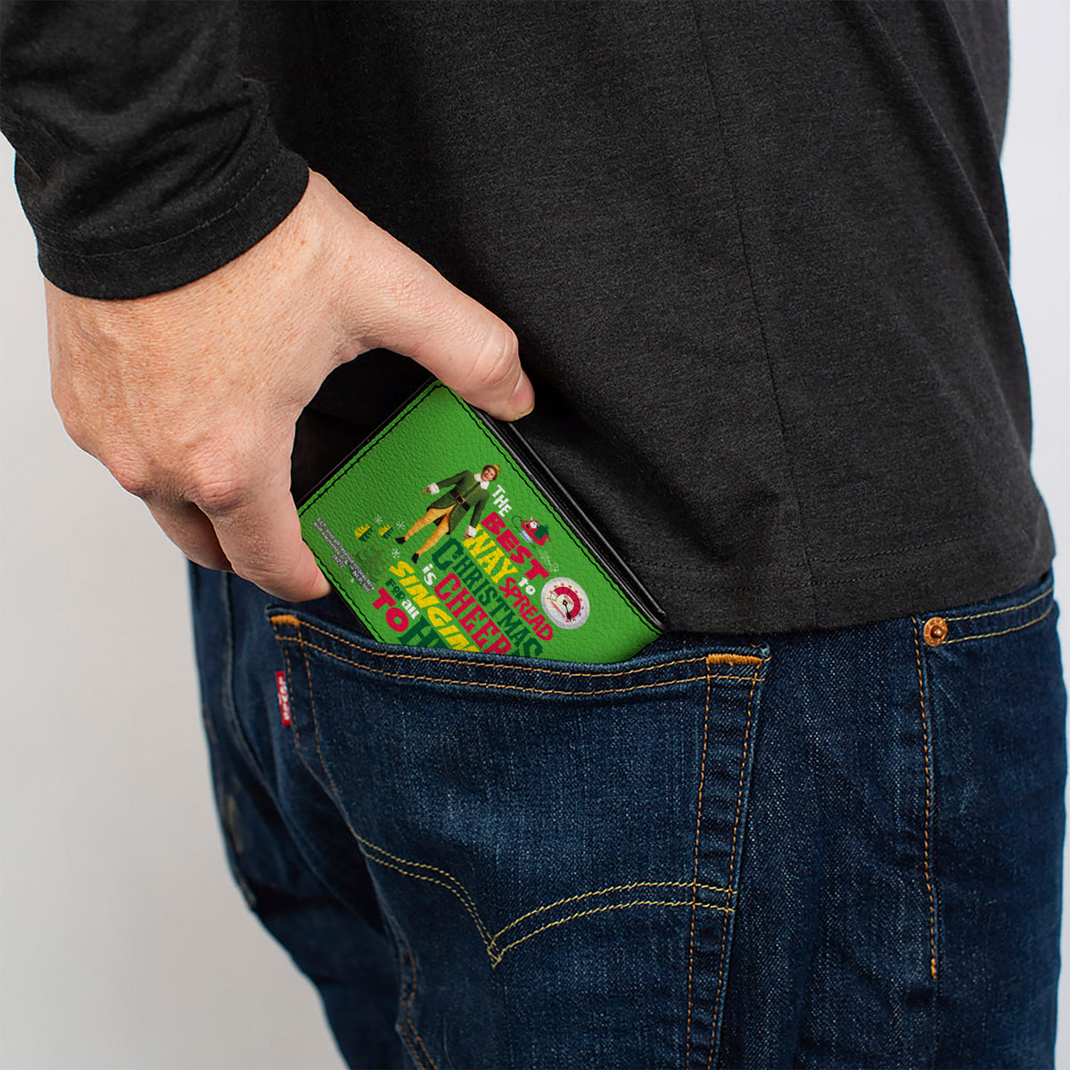 Bi-Fold Wallet - Elf Buddy the Elf THE BEST WAY TO SPREAD CHRISTMAS CHEER Quote Greens Red Yellow White Bi-Fold Wallets Elf