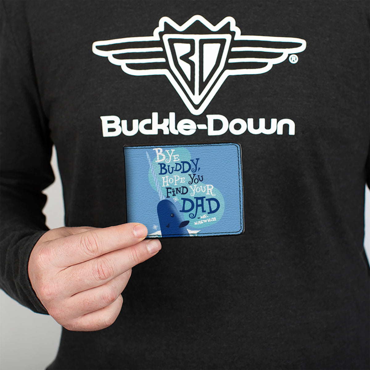 Bi-Fold Wallet - Elf Quote BYE BUDDY MR. NARWAHL Quote Blues White Bi-Fold Wallets Elf