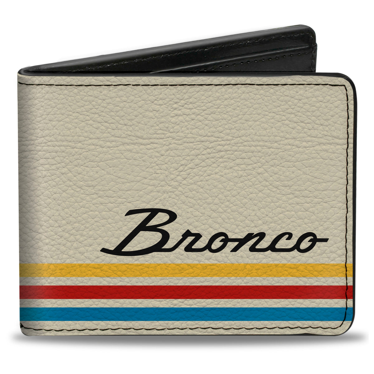 Bi-Fold Wallet - Ford BRONCO Corner Script Stripe White/Multi Color Bi-Fold Wallets Ford