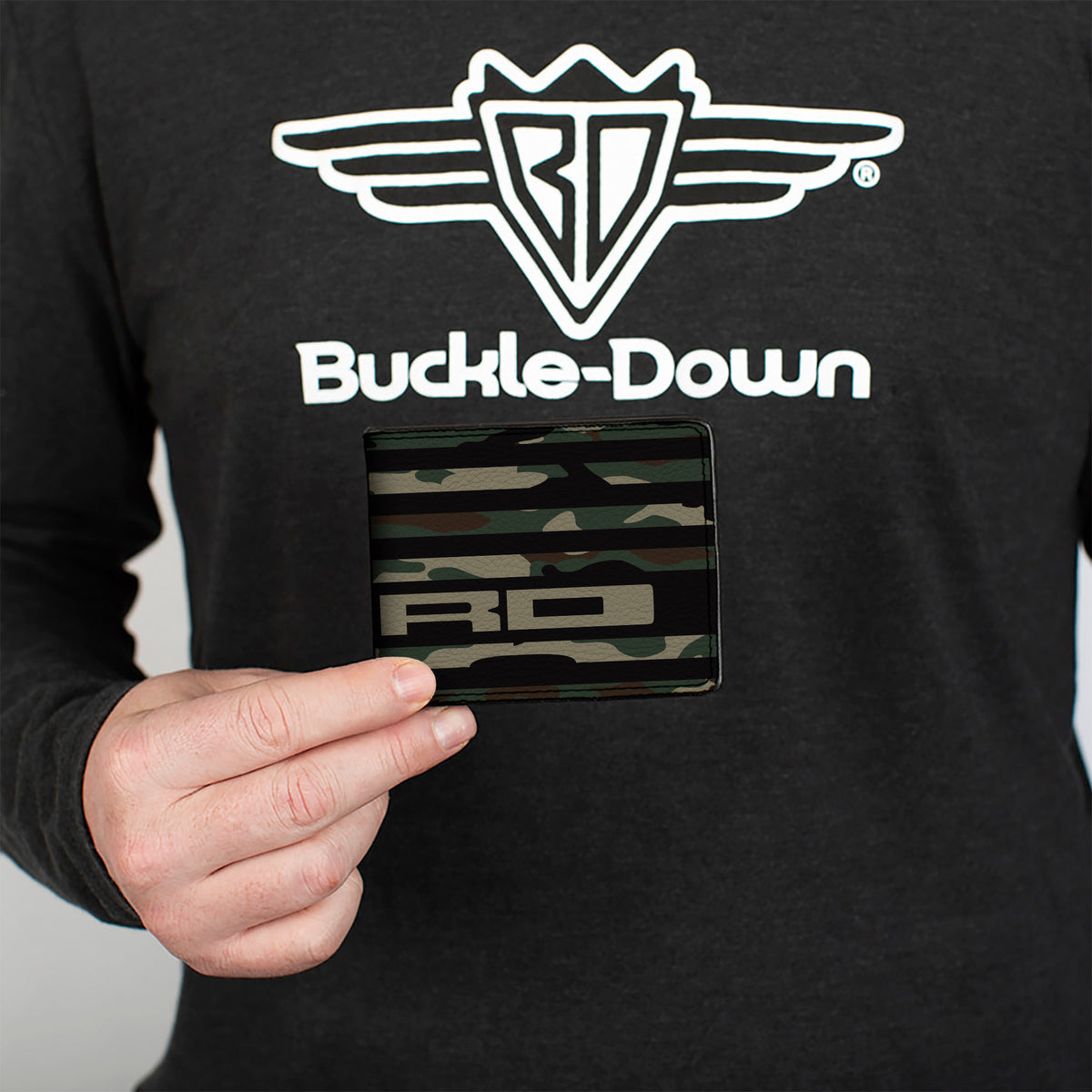 Bi-Fold Wallet - FORD Script Americana Flag Weathered Camo Olive Black Tan Bi-Fold Wallets Ford