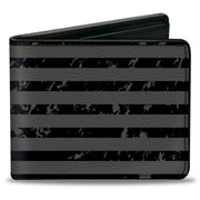 Bi-Fold Wallet - FORD Script Americana Flag Weathered Gray Black Bi-Fold Wallets Ford