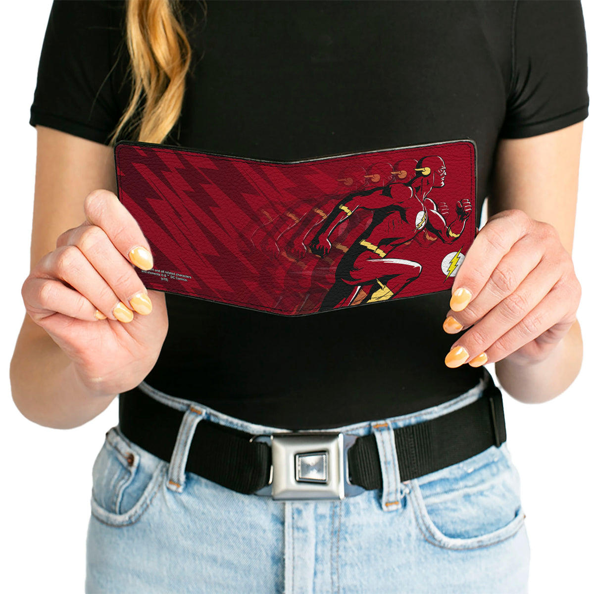 Bi-Fold Wallet - The Flash Running Pose Bolts Trails Reds Bi-Fold Wallets DC Comics