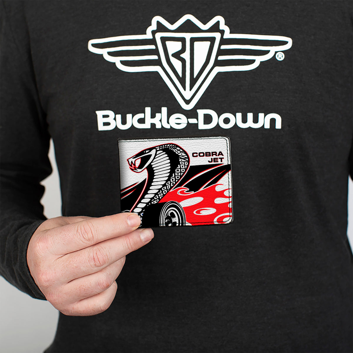 Bi-Fold Wallet - COBRA JET Flaming Cobra White Black Red Blue Bi-Fold Wallets Ford