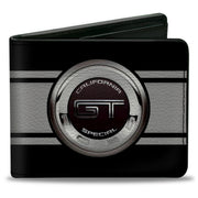 Bi-Fold Wallet - FORD GT CALIFORNIA SPECIAL Emblem Stripe Black Gray Silvers Bi-Fold Wallets Ford