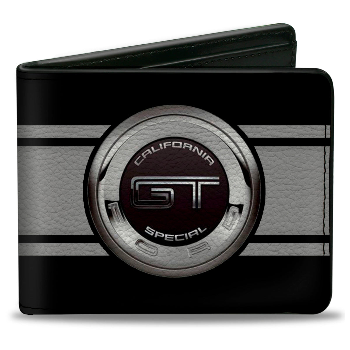 Bi-Fold Wallet - FORD GT CALIFORNIA SPECIAL Emblem Stripe Black Gray Silvers Bi-Fold Wallets Ford