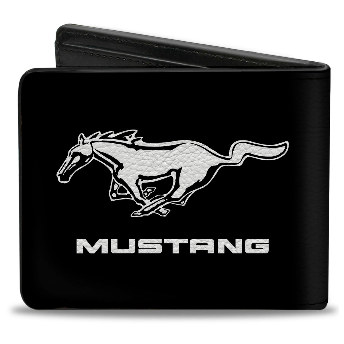 Bi-Fold Wallet - Mustang TEXT Black White Logo CENTERED Bi-Fold Wallets Ford