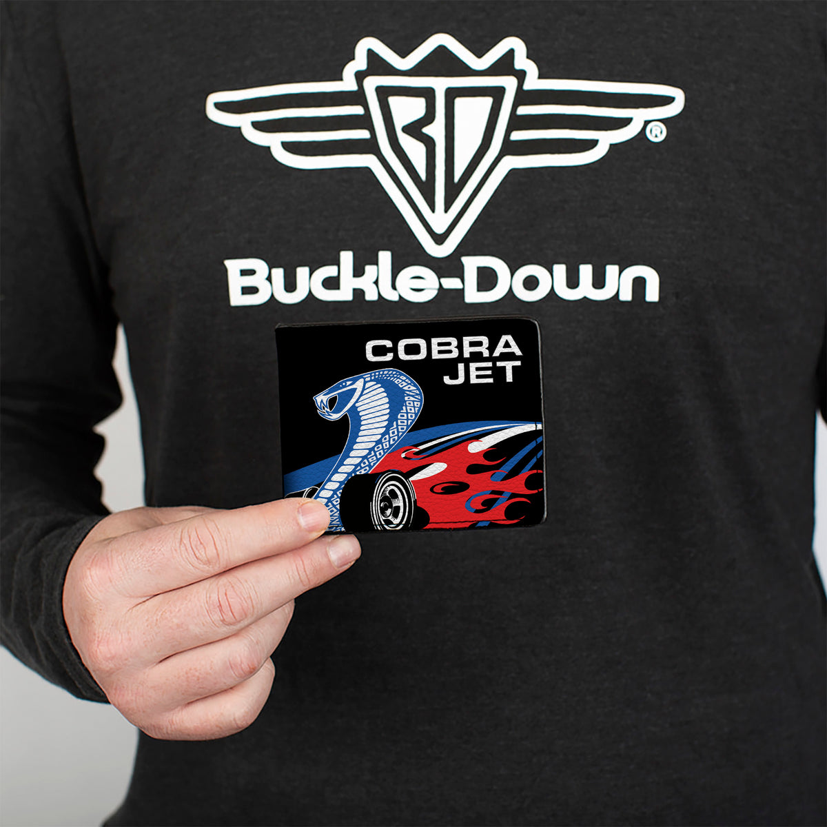 Bi-Fold Wallet - COBRA JET Logo + FORD Oval Black Blue White Red Bi-Fold Wallets Ford