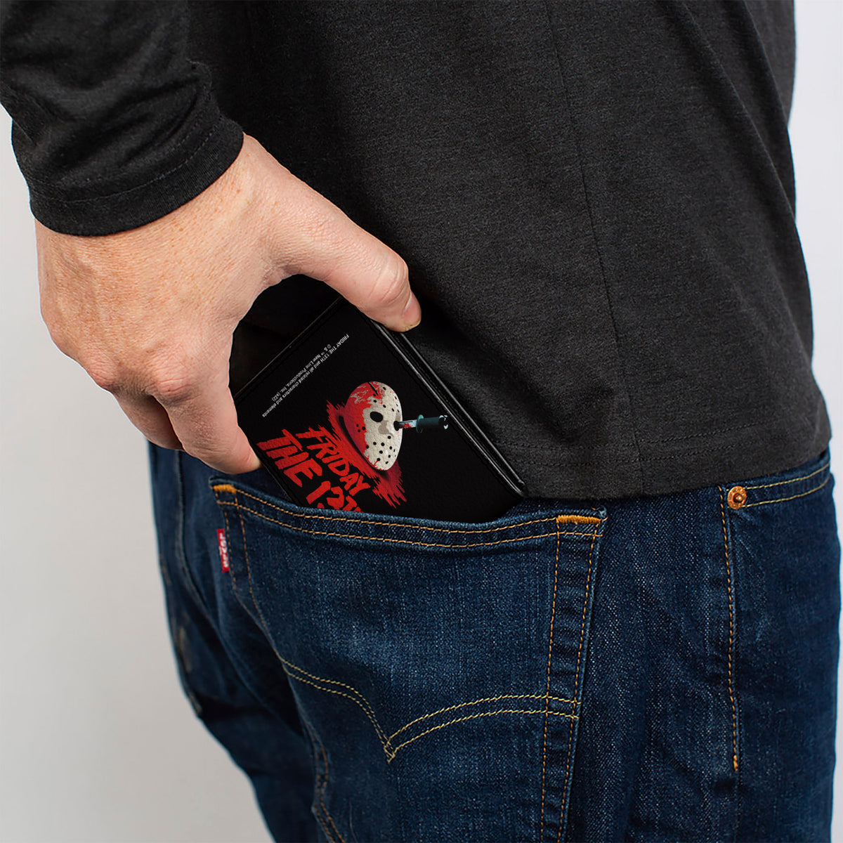 Bi-Fold Wallet - FRIDAY THE 13TH Vintage Jason Mask Poster Black Red Bi-Fold Wallets Friday the 13th