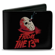 Bi-Fold Wallet - FRIDAY THE 13TH Vintage Jason Mask Poster Black Red Bi-Fold Wallets Friday the 13th