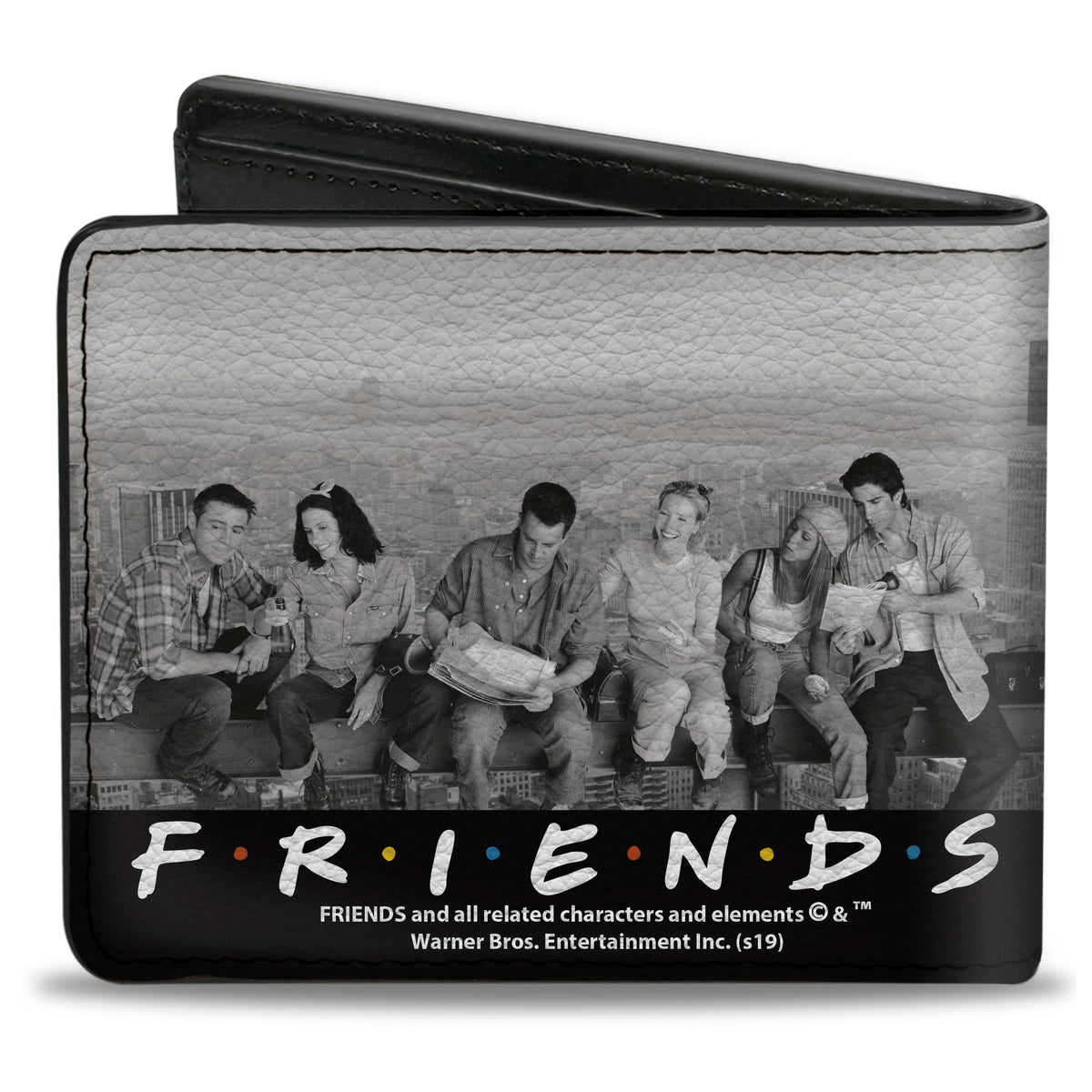 Bi-Fold Wallet - FRIENDS 6-Character Lunch on a Skyscraper Vivid Grays Black White Multi Color Bi-Fold Wallets Friends