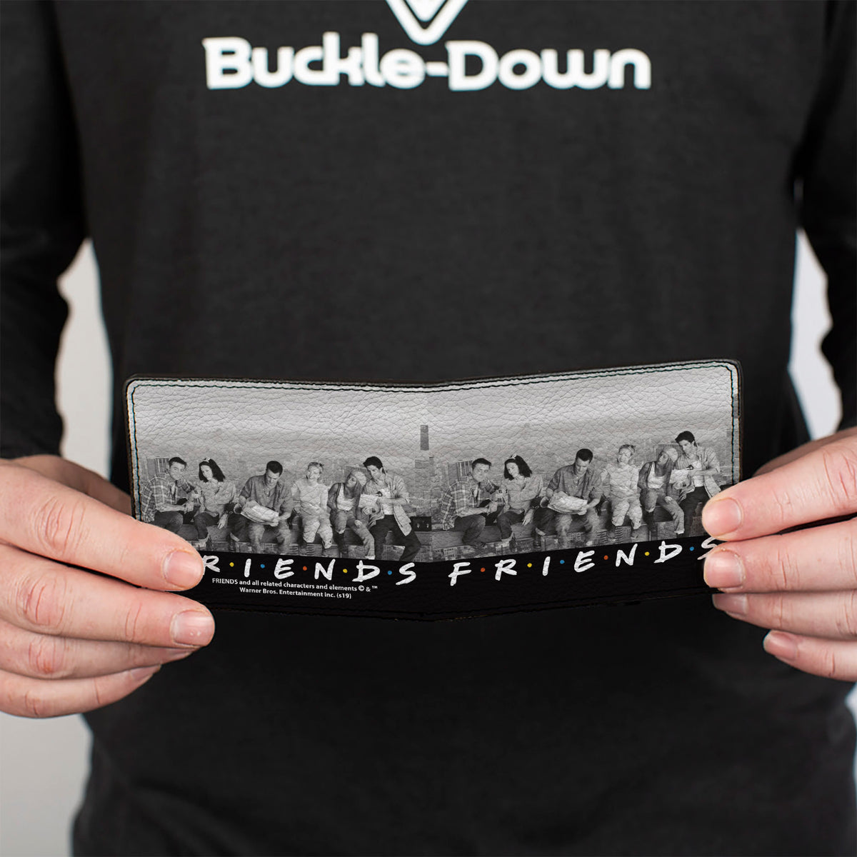 Bi-Fold Wallet - FRIENDS 6-Character Lunch on a Skyscraper Vivid Grays Black White Multi Color Bi-Fold Wallets Friends