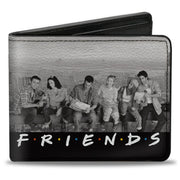 Bi-Fold Wallet - FRIENDS 6-Character Lunch on a Skyscraper Vivid Grays Black White Multi Color Bi-Fold Wallets Friends