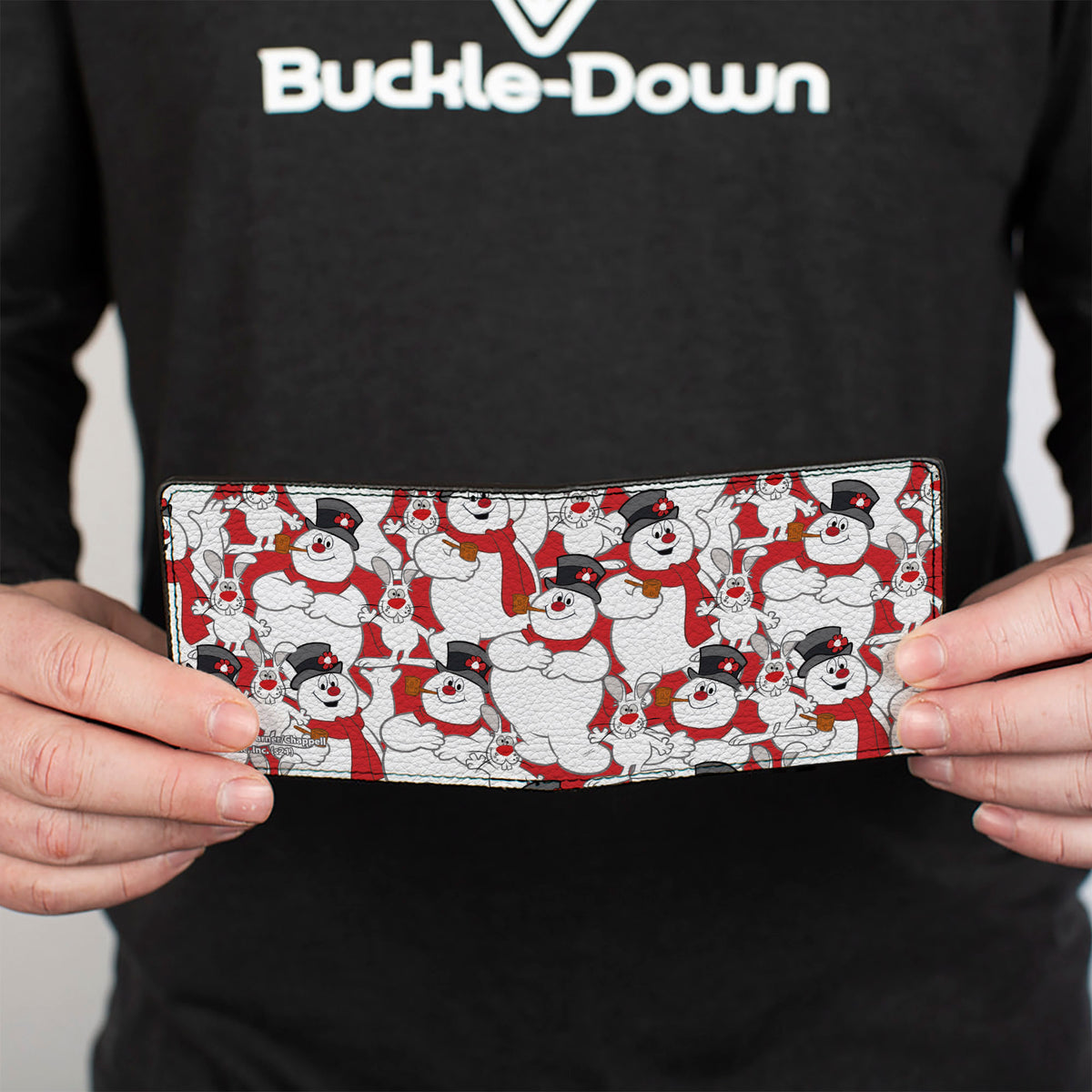 Bi-Fold Wallet - Frosty the Snowman and Hocus Pocus Bunny Poses Stacked Red Bi-Fold Wallets Frosty the Snowman