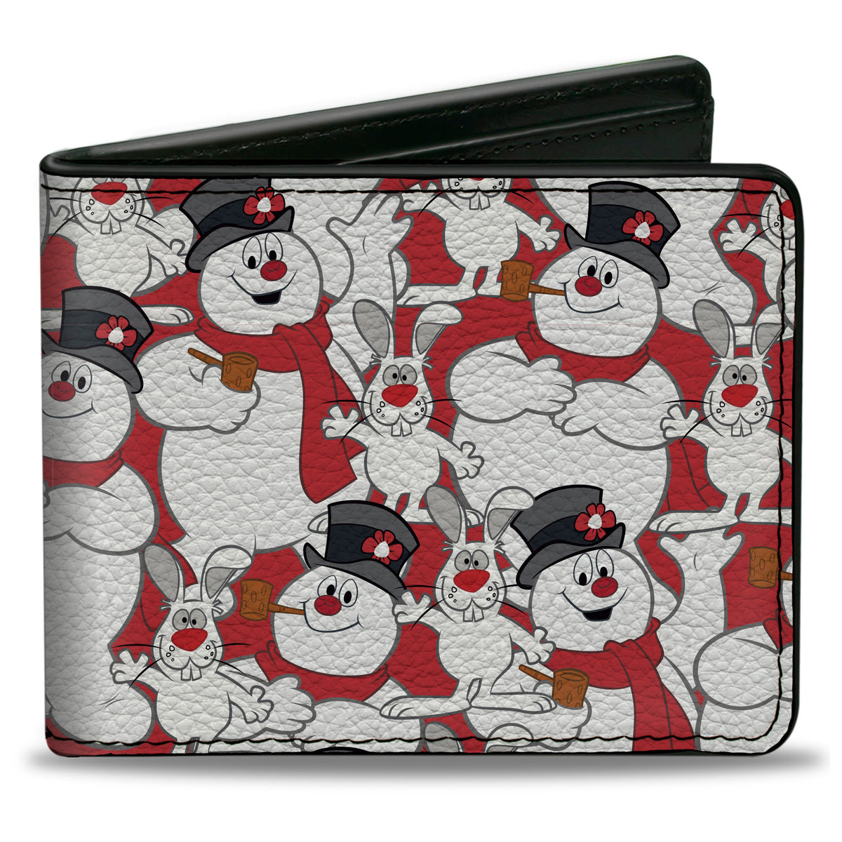 Bi-Fold Wallet - Frosty the Snowman and Hocus Pocus Bunny Poses Stacked Red Bi-Fold Wallets Frosty the Snowman