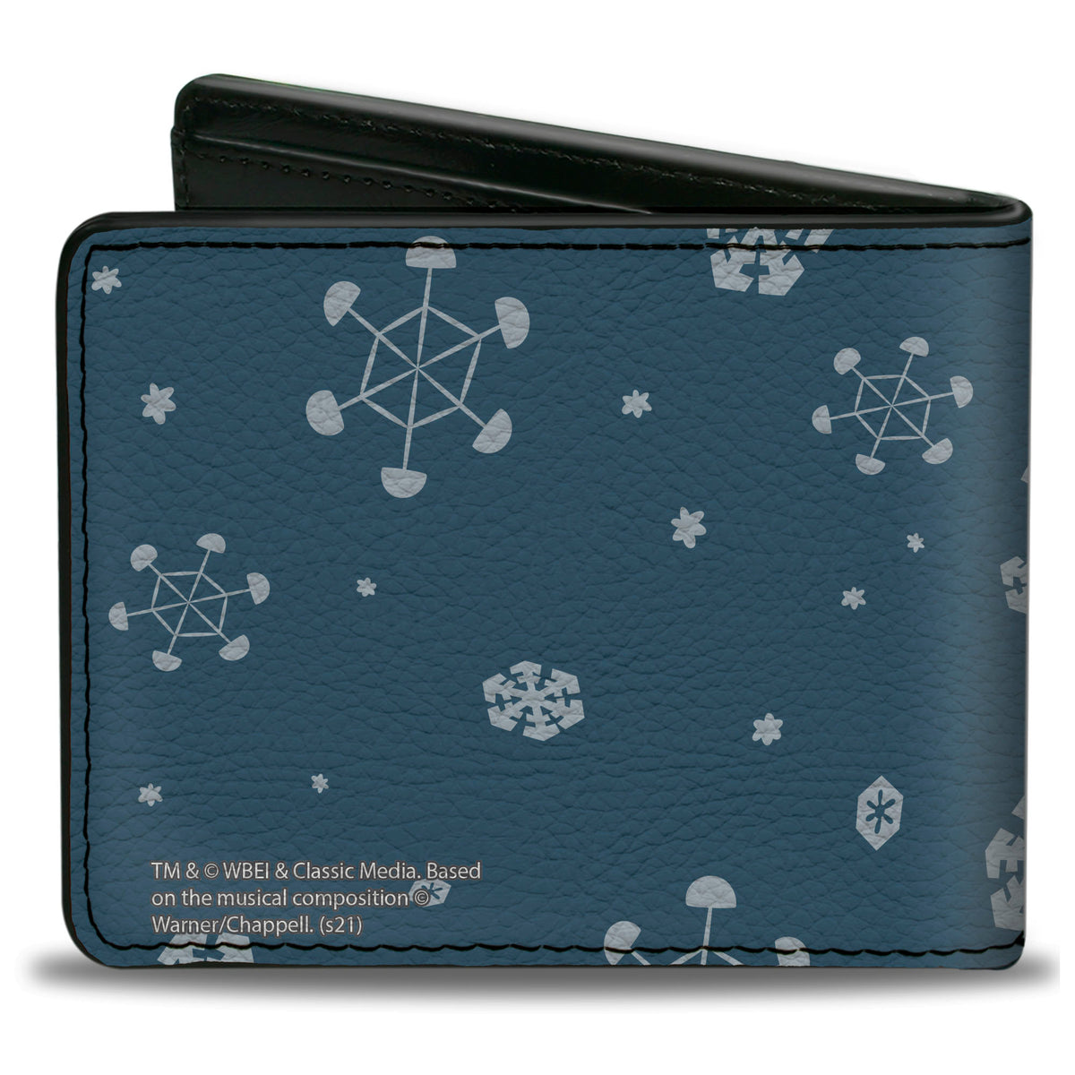 Bi-Fold Wallet - THE ORIGINAL Frosty the Snowman Pose Snowflakes Blue White Bi-Fold Wallets Frosty the Snowman