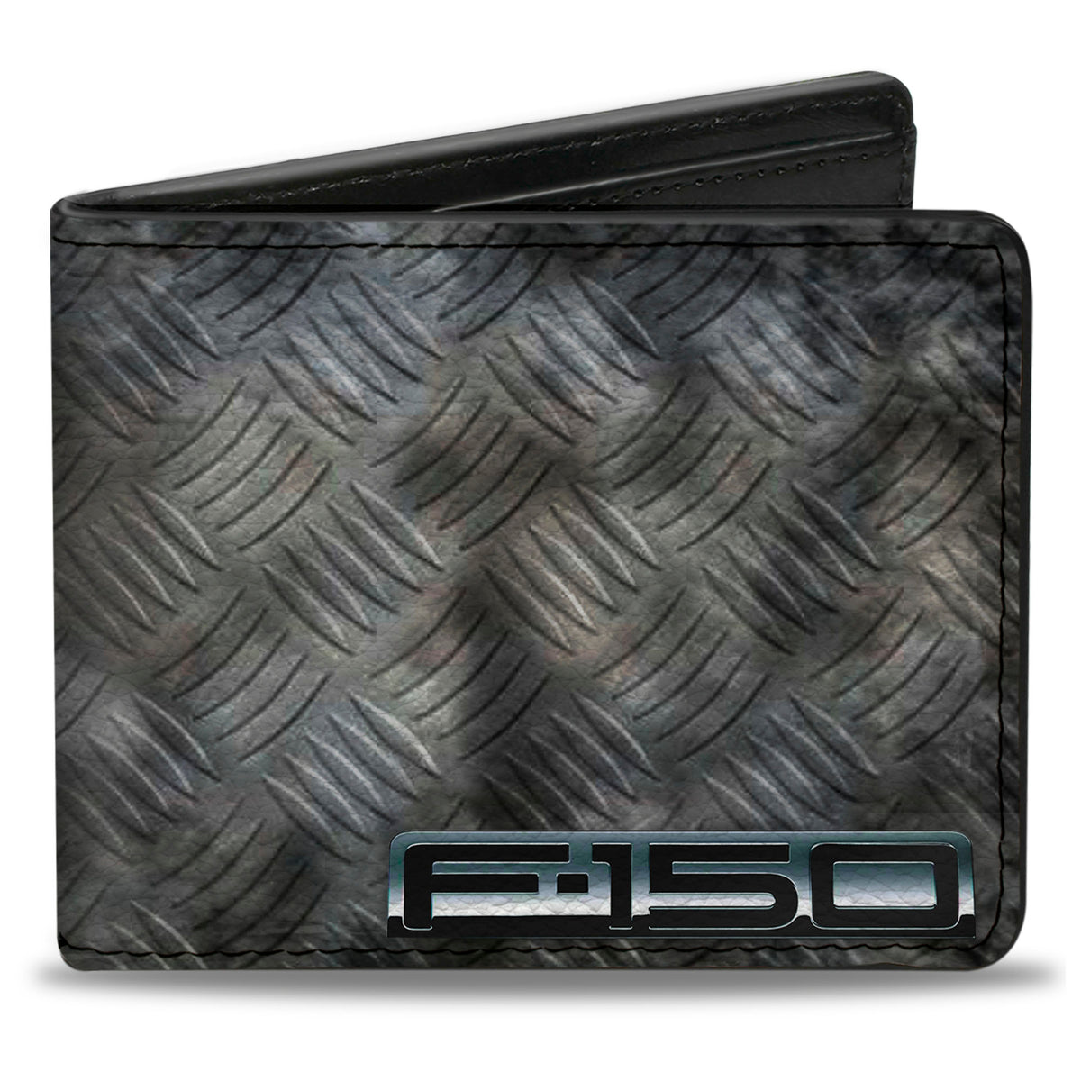 Bi-Fold Wallet - F-150 + Ford Truck Checker Metal Diamond Plate Bi-Fold Wallets Ford