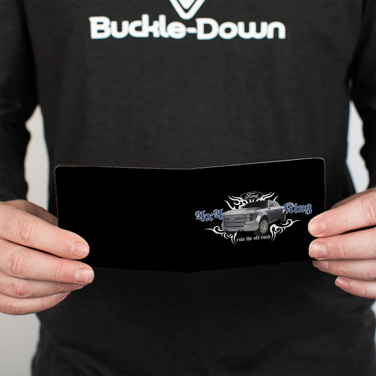 Bi-Fold Wallet - FORD 4x4 TRUCKING-RULE THE OFF-ROAD Black White Blue Grays Bi-Fold Wallets Ford