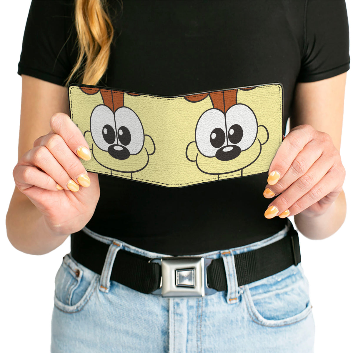 Bi-Fold Wallet - Garfield Odie Face Character Close-Up Yellow Bi-Fold Wallets Garfield