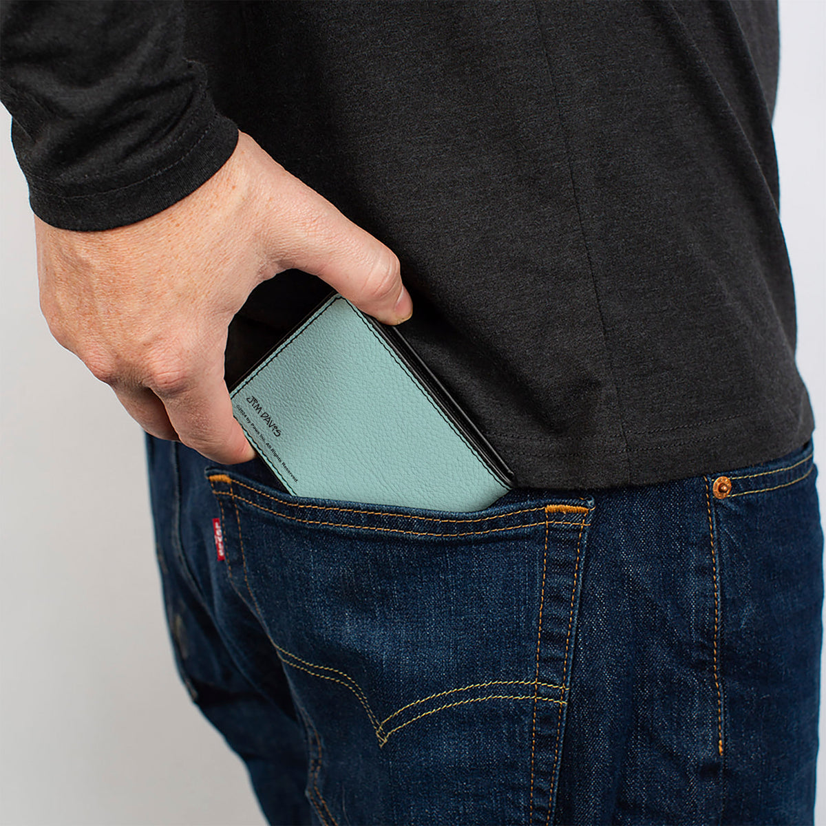 Bi-Fold Wallet - Garfield NEVER MET A LASAGNA Pose Light Blue Bi-Fold Wallets Garfield