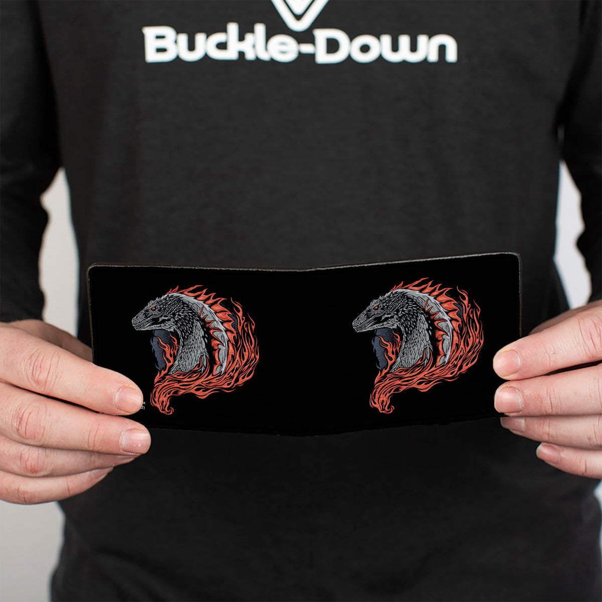 Bi-Fold Wallet - House of the Dragon Flames Black Reds Grays Bi-Fold Wallets House of the Dragon