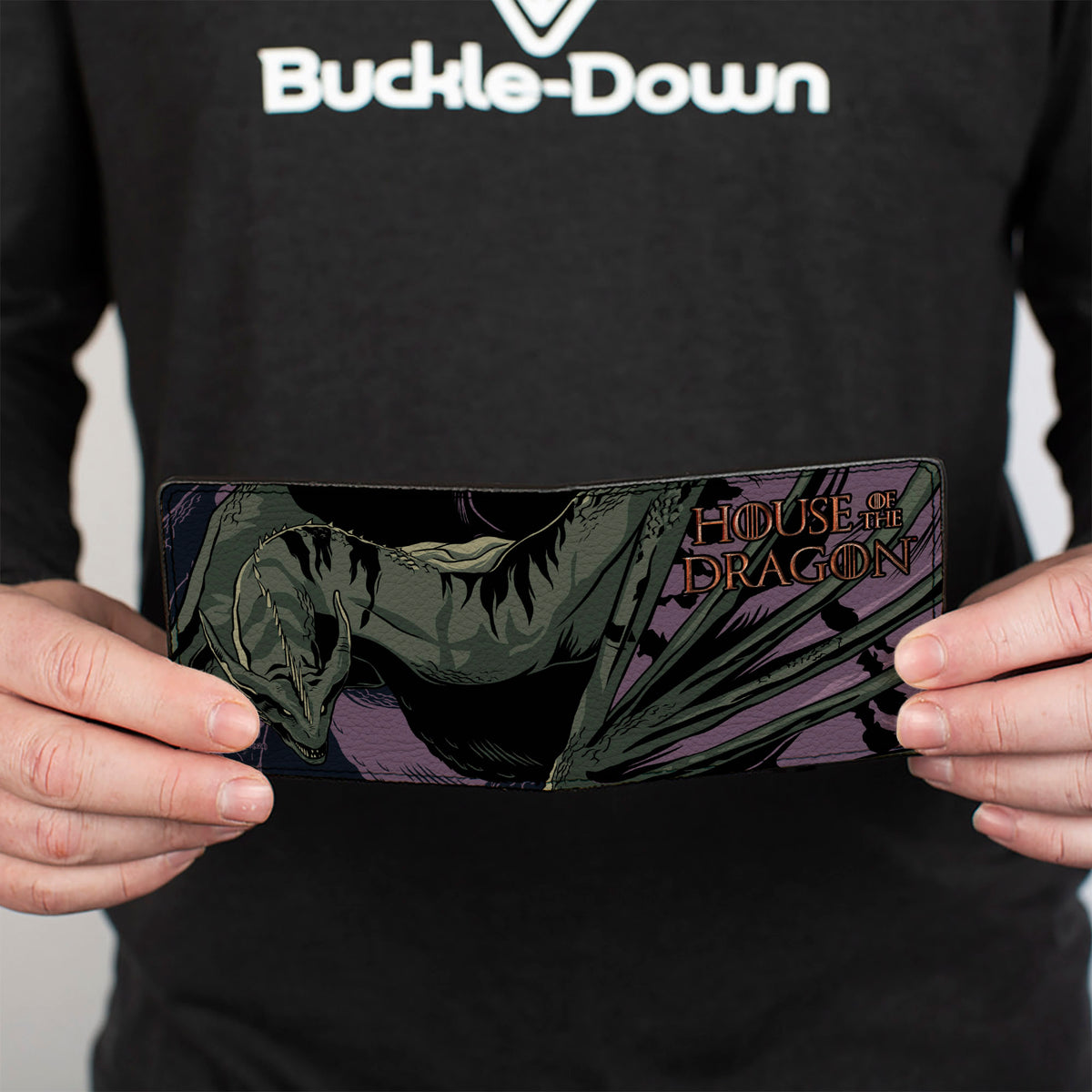 Bi-Fold Wallet - HOUSE OF THE DRAGON Moondancer Pose and Title Logo Purple Bi-Fold Wallets House of the Dragon