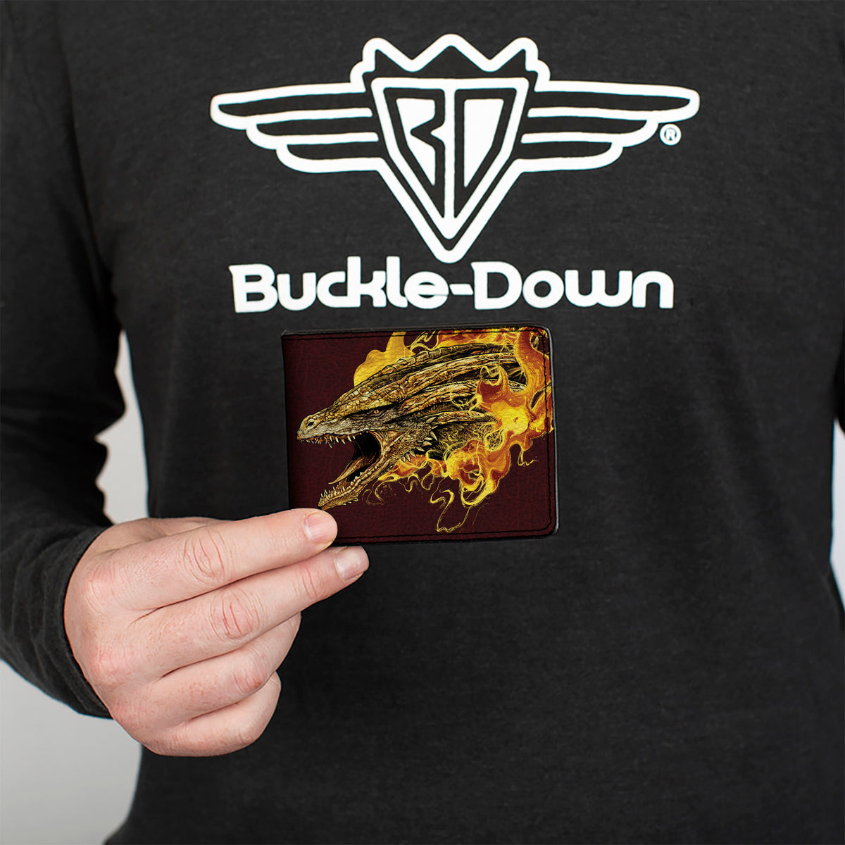 Bi-Fold Wallet - House of the Dragon SYRAX Pose and Text Brown/Yellows Bi-Fold Wallets House of the Dragon