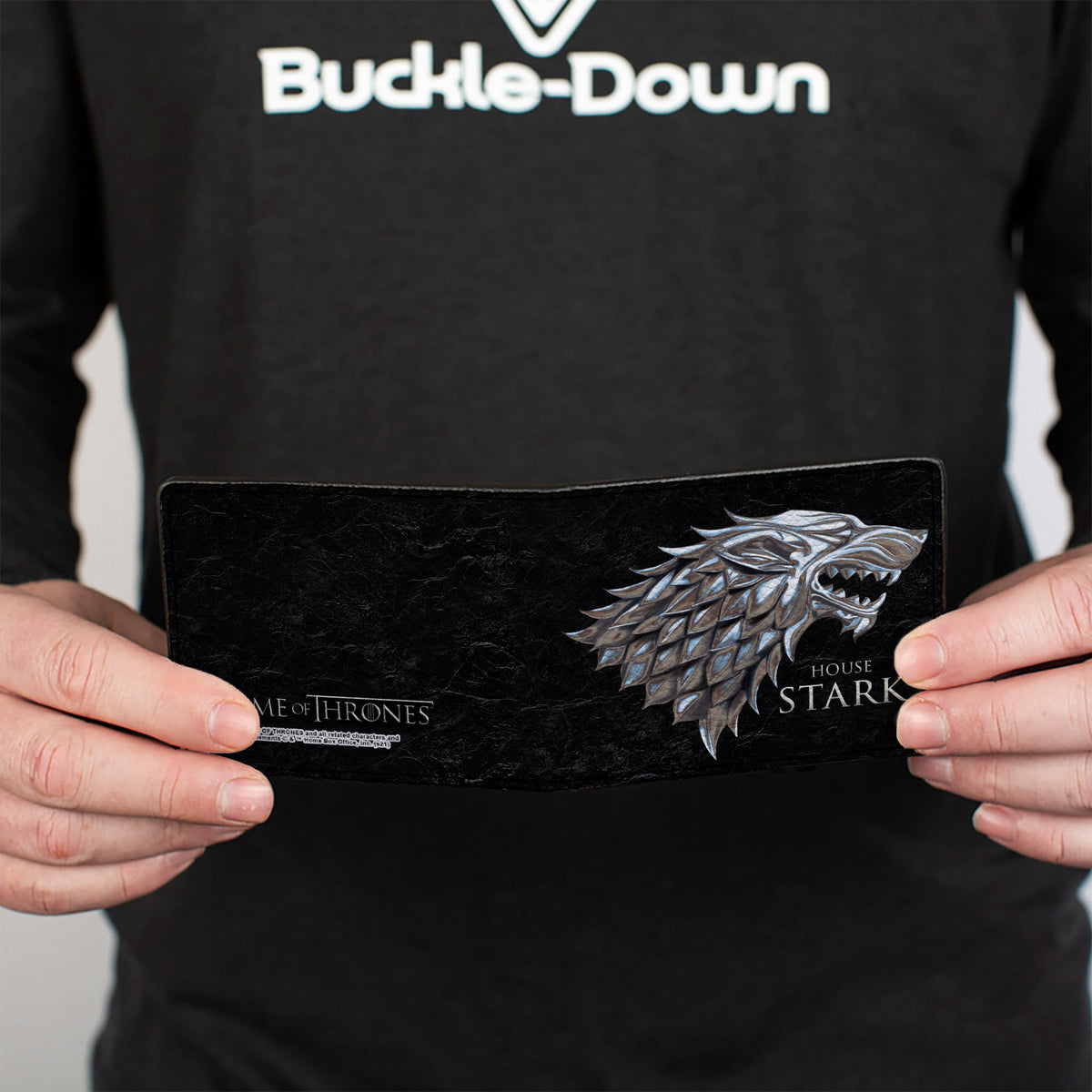Bi-Fold Wallet - Game of Thrones HOUSE OF STARK Direwolf Sigil Black Silver Grays Bi-Fold Wallets Game of Thrones