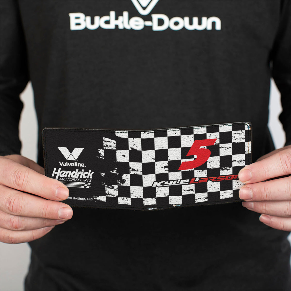 Bi-Fold Wallet - KYLE LARSON #5 VALVOLINE Hendrick Motorsports Logo Black/White/Red Bi-Fold Wallets Hendrick Motorsports