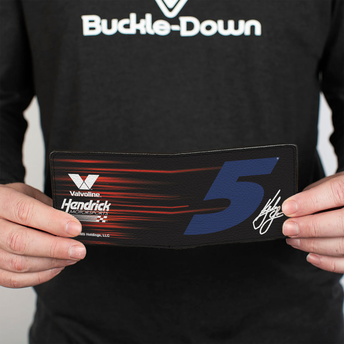 Bi-Fold Wallet - Kyle Larson #5 Autograph VALVOLINE Hendrick Motorsports Logo Black/Red/White/Blue Bi-Fold Wallets Hendrick Motorsports
