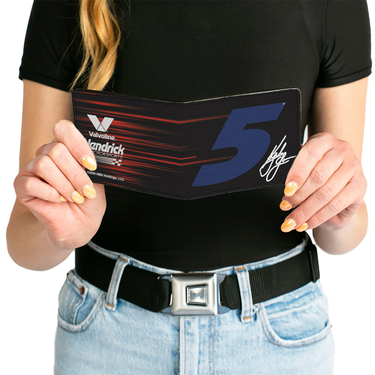 Bi-Fold Wallet - Kyle Larson #5 Autograph VALVOLINE Hendrick Motorsports Logo Black/Red/White/Blue Bi-Fold Wallets Hendrick Motorsports