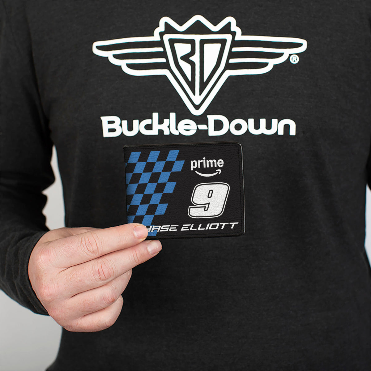 Bi-Fold Wallet - CHASE ELLIOTT #9 PRIME Logo Checker Black/White/Blue Bi-Fold Wallets Hendrick Motorsports
