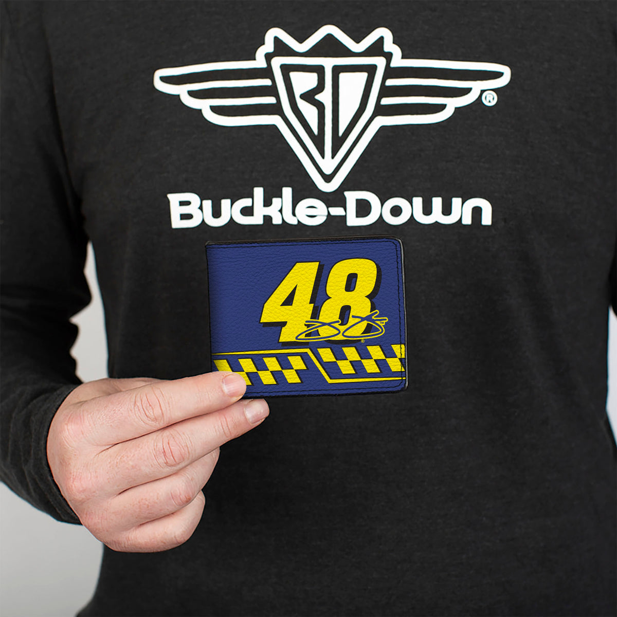 Bi-Fold Wallet - JIMMIE JOHNSON #48 LOWE'S Hendrick Motorsports Racing Logo Blue/White/Yellow Bi-Fold Wallets Hendrick Motorsports