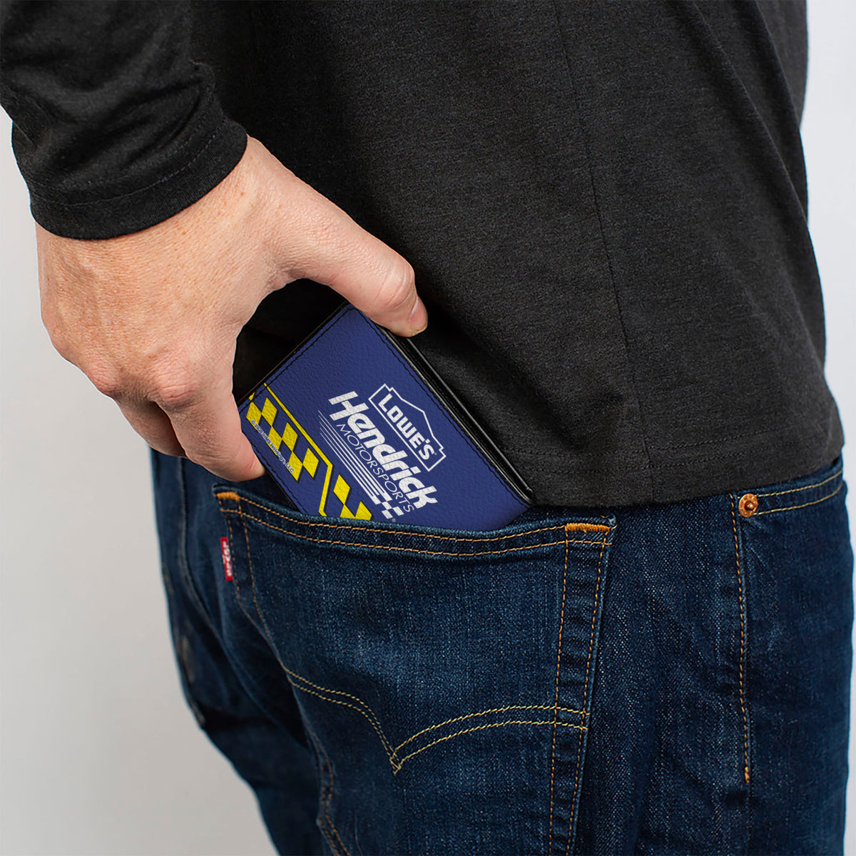 Bi-Fold Wallet - JIMMIE JOHNSON #48 LOWE'S Hendrick Motorsports Racing Logo Blue/White/Yellow Bi-Fold Wallets Hendrick Motorsports